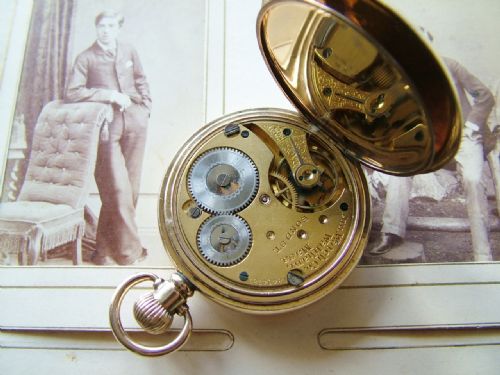 fig 1. Antique Waltham Bond St full hunter pocket watch