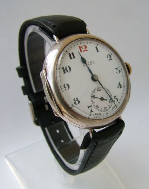 fig 1. A gents WW1 silver trench watch