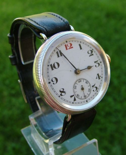 fig 1. Gents WW1 era silver trench watch