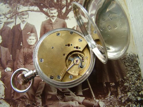 fig 2. Antique silver pocket watch and chain