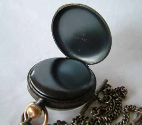 fig 2. Antique Omega gun metal pocket watch, circa 1910s