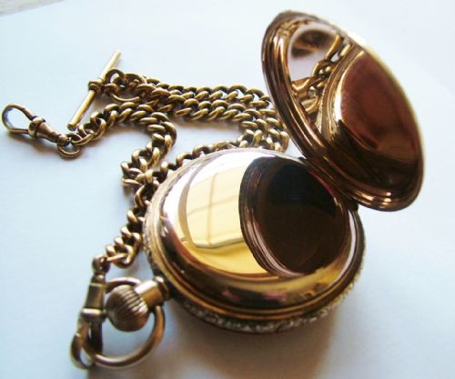 fig 2. Thomas Russell full hunter pocket watch and chain