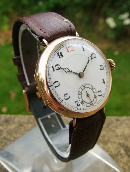 fig 1. Gents 1920s 9 carat gold wrist watch