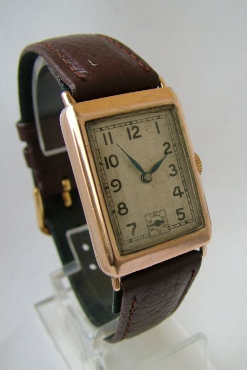 fig 1. 1930s 9 carat gold Rotary wrist watch