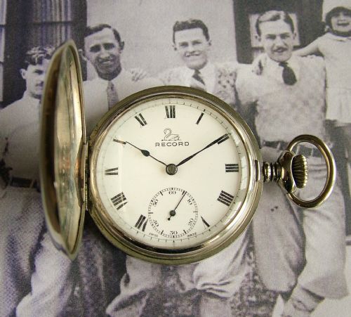 A Vintage 1930s Record Full Hunter Pocket Watch.