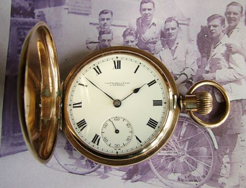 1920s Full Hunter Pocket Watch Originally Retailed by Thomas Russell & Son.