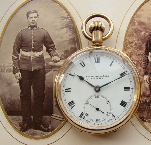 Antique Thomas Russell Stem Winding Pocket Watch.