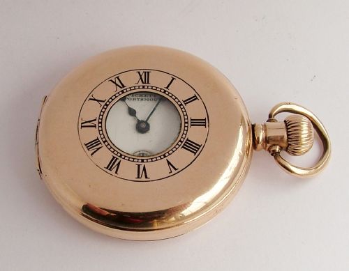 fig 1. Antique Waltham half hunter pocket watch.