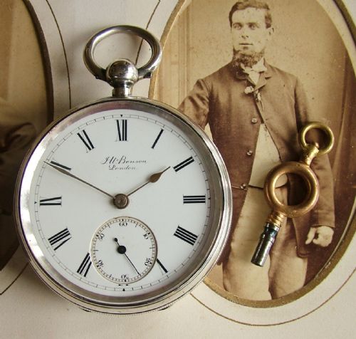 Antique Silver 1892  J W Benson Ludgate Pocket Watch