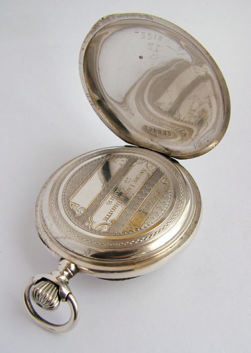 fig 2. Antique Curono Victrix silver stem winding pocket watch