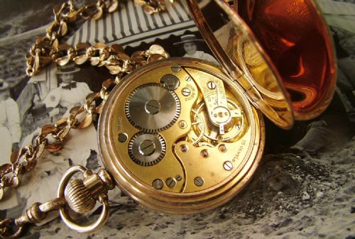 fig 2. Full hunter Longines pocket watch with chain