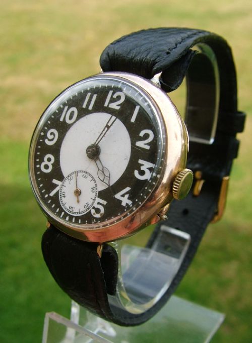 Ww1 9ct Rose Gold Trench Watch