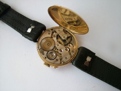 fig 2. WW1 9ct rose gold trench watch