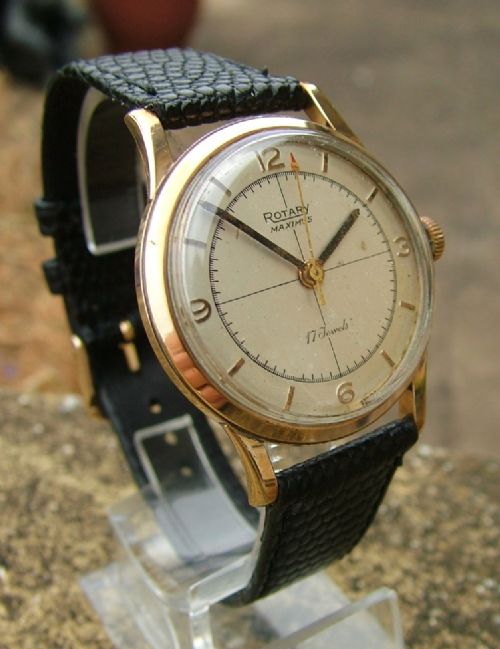 fig 2. Gents 9ct gold Rotary Maximus vintage watch