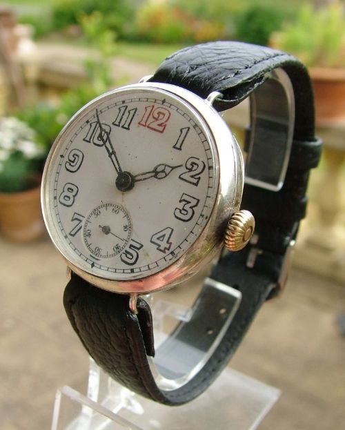 fig 1. An antique WW1 silver trench watch