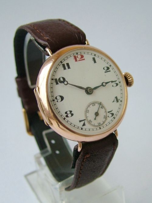 fig 1. Gents 1920s 9 carat gold wrist watch