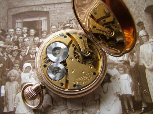 fig 2. Antique Waltham Traveler full hunter pocket watch