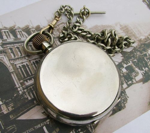 fig 1. Antique Goliath pocket watch and chain circa 1910s