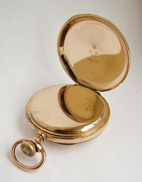 fig 2. Antique 14 ct gold filled Waltham pocket watch.