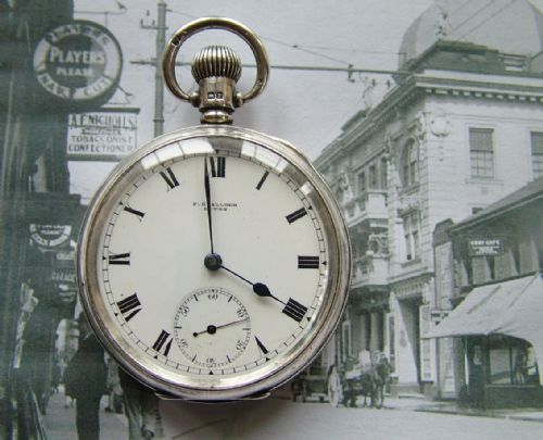 1920s Silver English Pocket Watch, Allders Luton