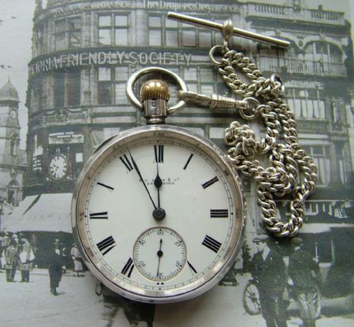 An Antique English Silver Pocket Watch, Leicester