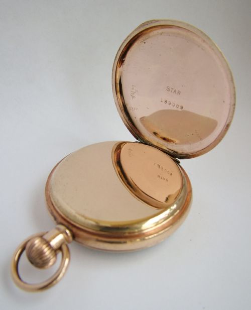 fig 2. Vintage 1920s Albana gold plated pocket watch.