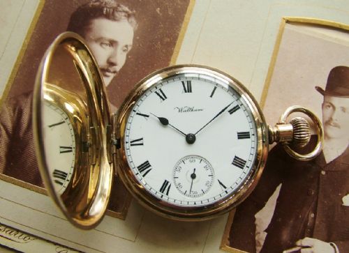 Antique Waltham Traveler Full Hunter Pocket Watch