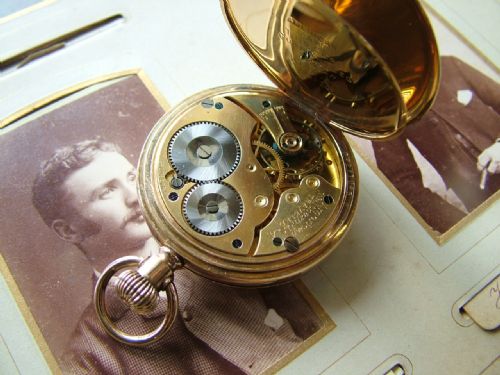 fig 1. Antique Waltham Traveler full hunter pocket watch