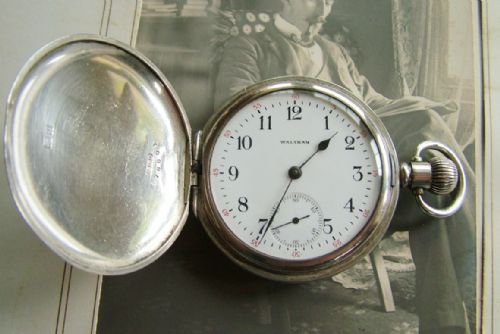 Antique Silver Waltham Traveler Full Hunter Pocket