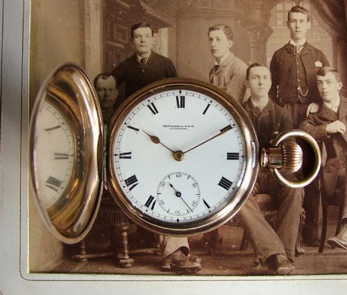 Antique 3/4 Plate Thomas Russell Full Hunter Pocket Watch