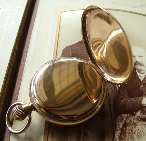 fig 1. 1930s Vertex pocket watch, ornate gold plated case