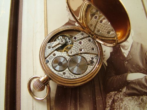 fig 2. 1930s Vertex pocket watch, ornate gold plated case