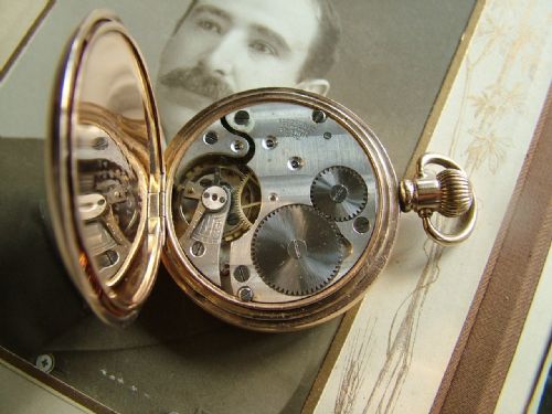 fig 1. 1920s Record Dreadnought full hunter pocket watch
