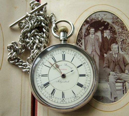 Antique Silver Coventry Chronograph Pocket Watch