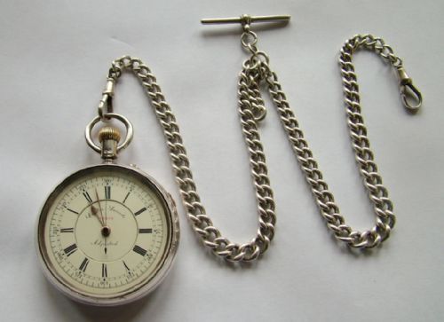 fig 1. Antique silver Coventry chronograph pocket watch