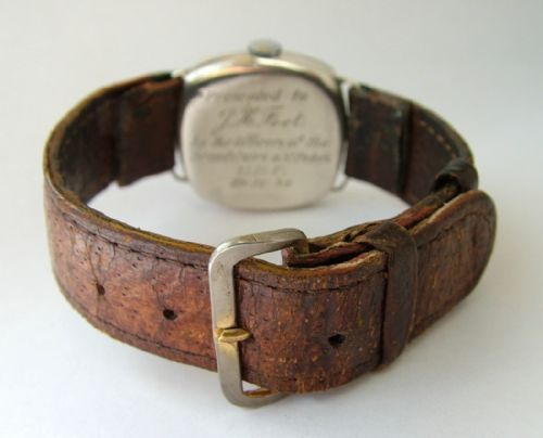 fig 2. A gents vintage silver wrist watch, 1929