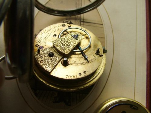 fig 1. An antique silver fusee pocket watch