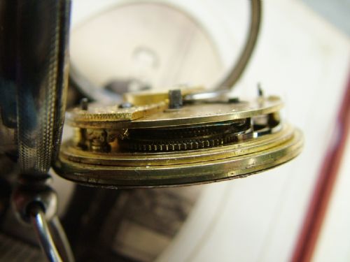 fig 2. An antique silver fusee pocket watch