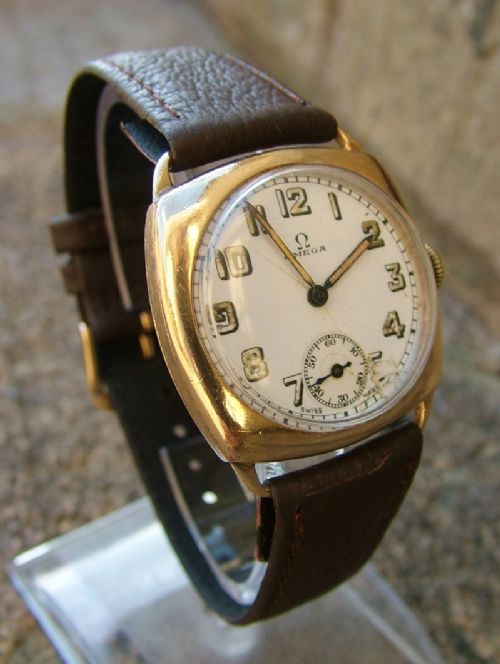fig 1. Gents 1939 Omega gold plated wrist watch
