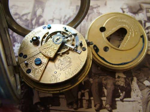 fig 2. Silver 'Climax Trip Action Patent' pocket watch