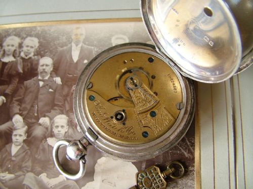 fig 1. Antique silver Waltham pocket watch