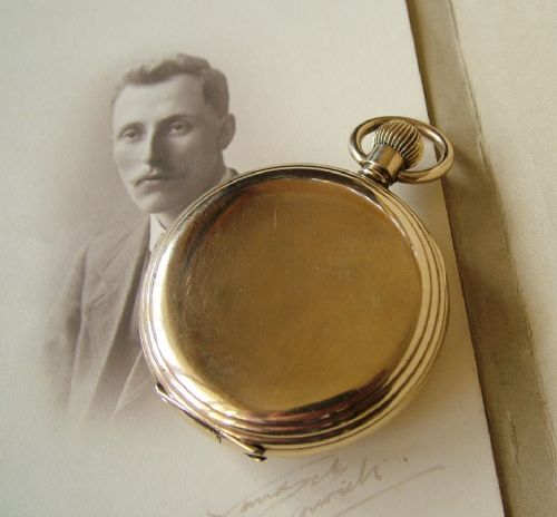 fig 3. An antique South Bend full hunter pocket watch