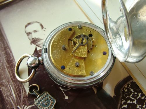 fig 2. Antique silver Ehrhardt pocket watch, 1897