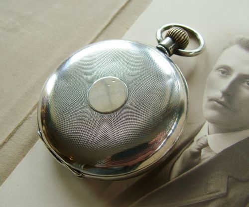 fig 1. Antique 1908 silver pocket watch ... Guildford