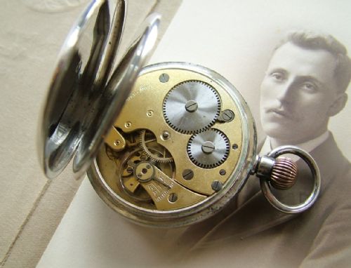 fig 2. Antique 1908 silver pocket watch ... Guildford