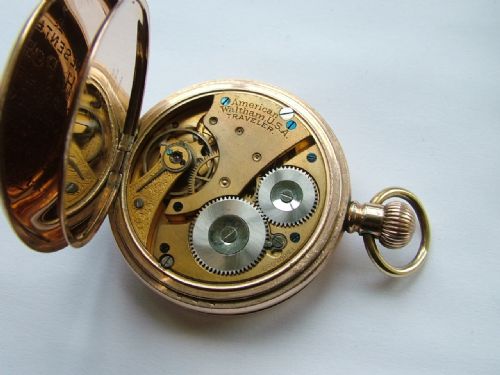 fig 2. Antique Waltham Traveler full hunter pocket watch