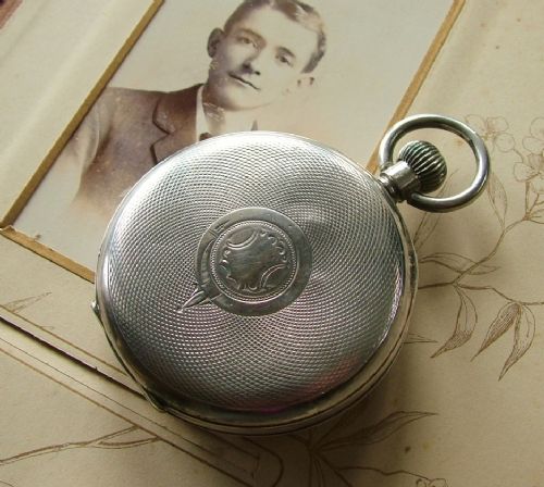 fig 2. Antique silver half hunter pocket watch, 1919