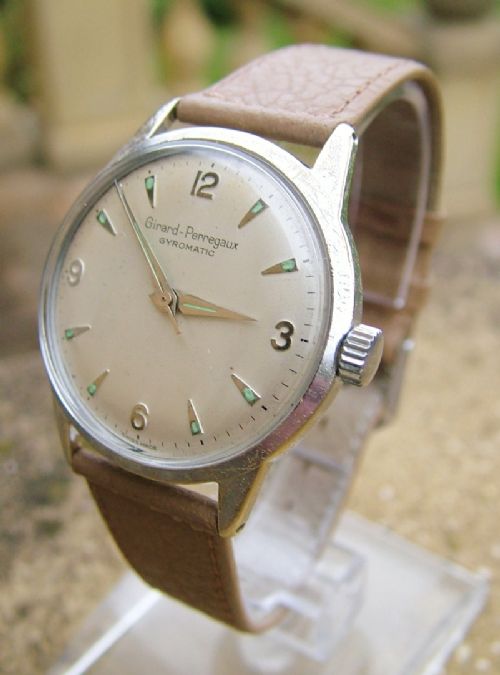 fig 1. Gents 1950s Girard Perregaux Gyromatic wrist watch