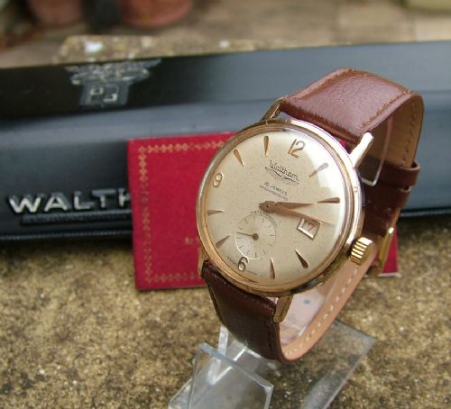 A Gents 1950s Boxed Waltham Wrist Watch