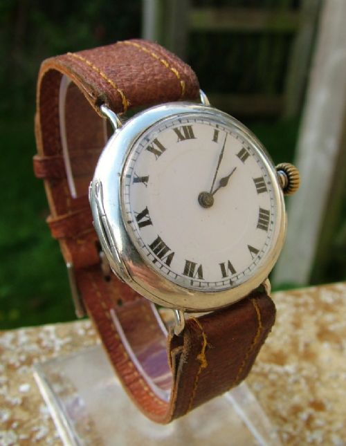 fig 1. A gents 1901 silver IWC trench watch, cal 63